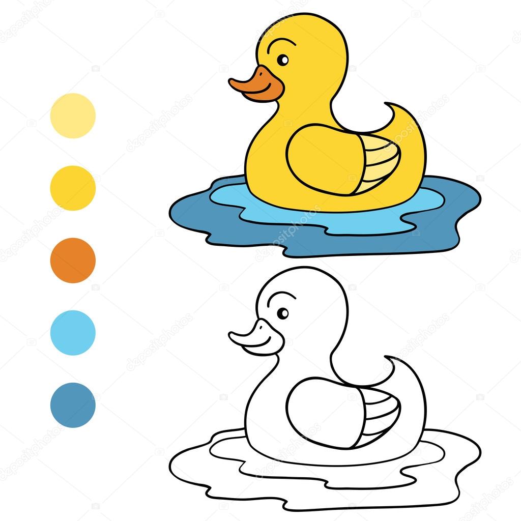 Coloring book duck stock vector by ksenyasavva