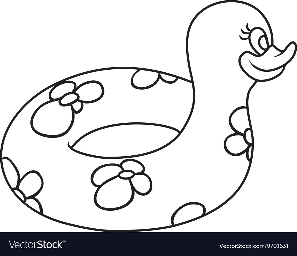 Rubber duck swimming circle royalty free vector image