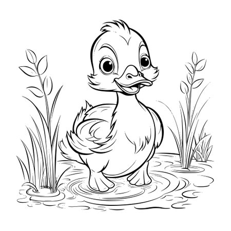 Coloring book pages duckling cliparts stock vector and royalty free coloring book pages duckling illustrations