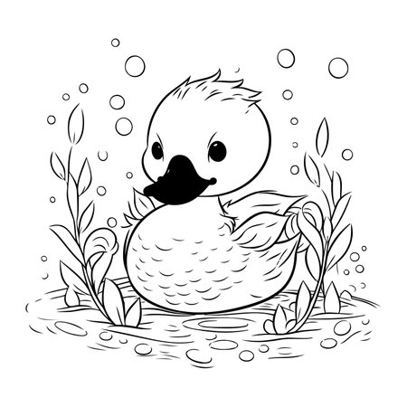 Duck coloring page cliparts stock vector and royalty free duck coloring page illustrations