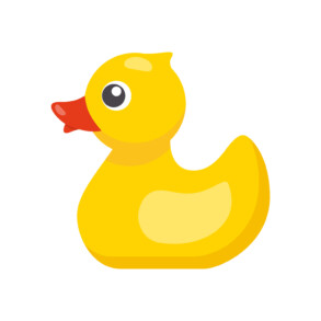 Yellow duck coloring page
