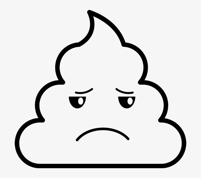 Disappointed poop emoji rubber stamp