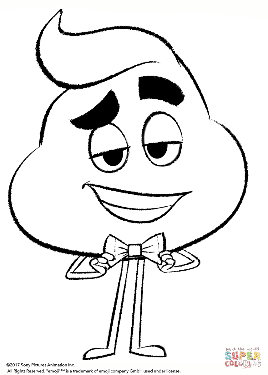Poop from emoji movie coloring page free printable coloring pages