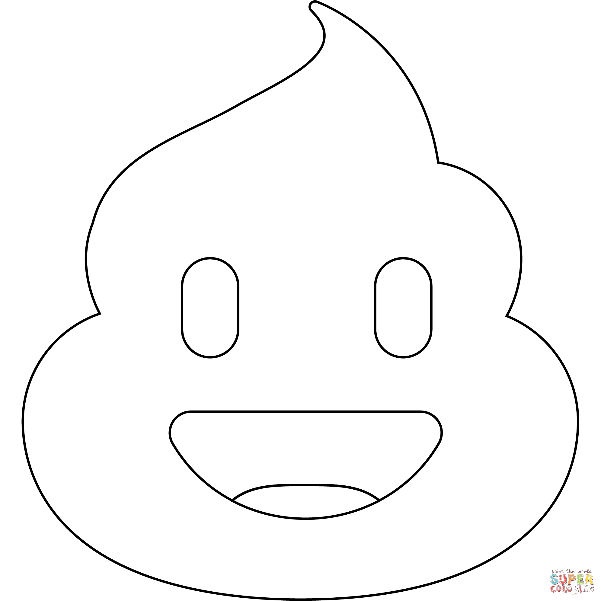 Poo face emoji coloring page free printable coloring pages