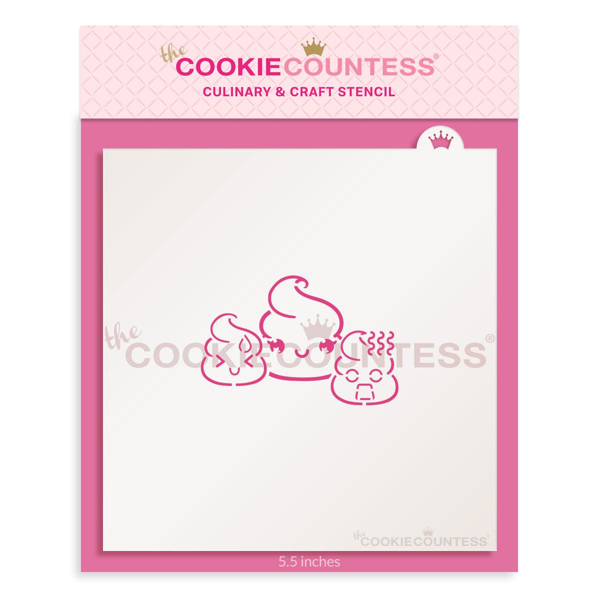 Poop emoji pyo cookie stencil