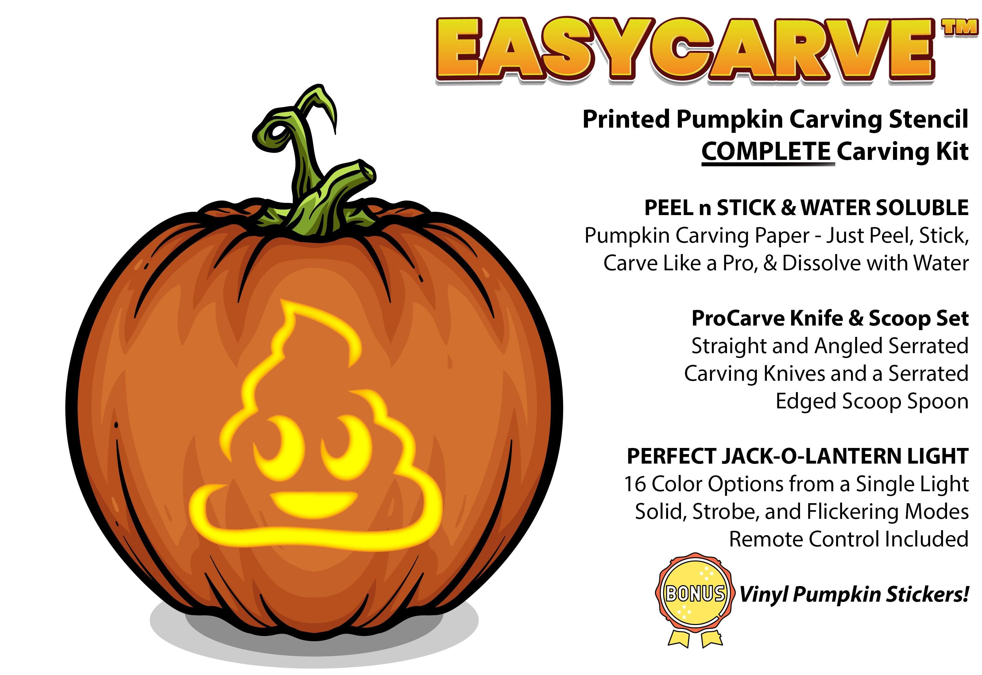 Poop emoji pumpkin carving stencil