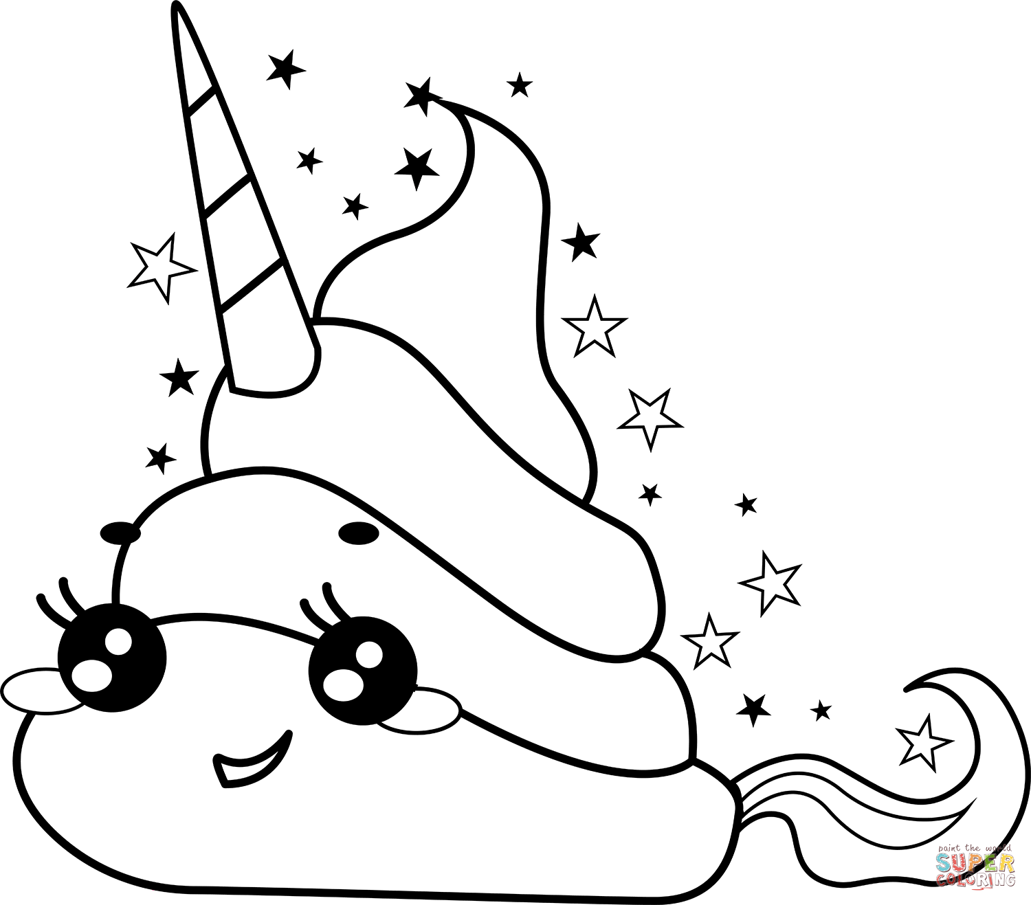 Unicorn poop emoji coloring page free printable coloring pages