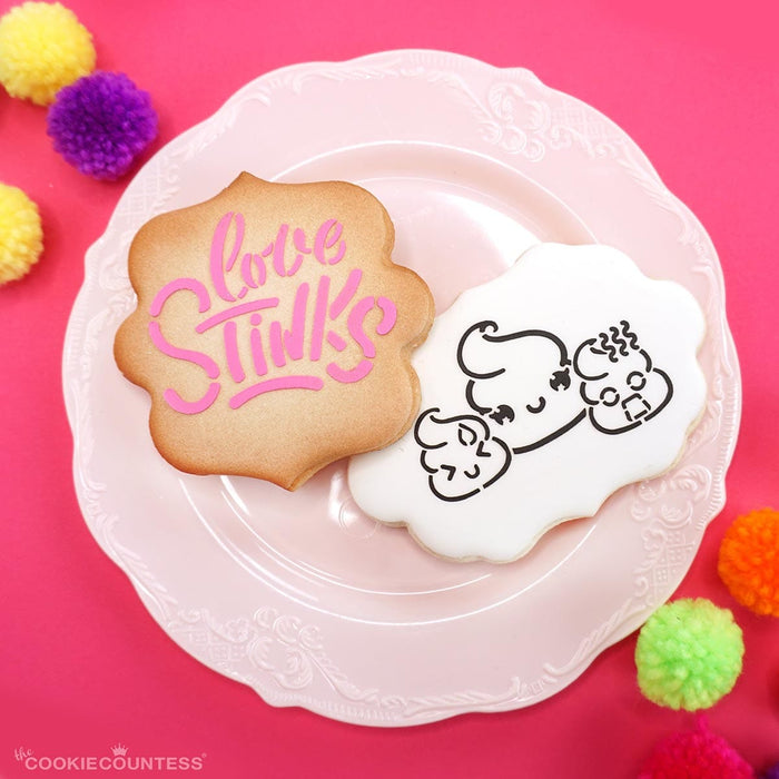 Poop emoji pyo cookie stencil