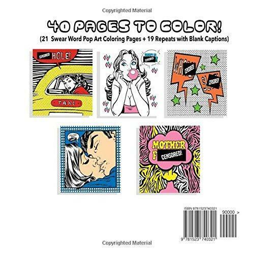 Swear word adult coloring book pop art
