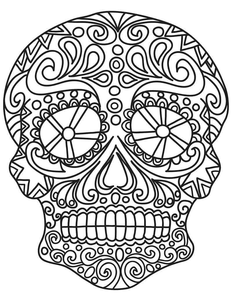 Pop art sugar skull coloring page