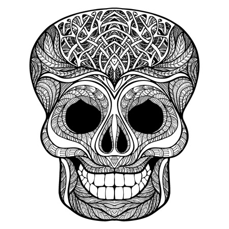 Skull adult coloring pages stock vector illustration and royalty free skull adult coloring pages clipart