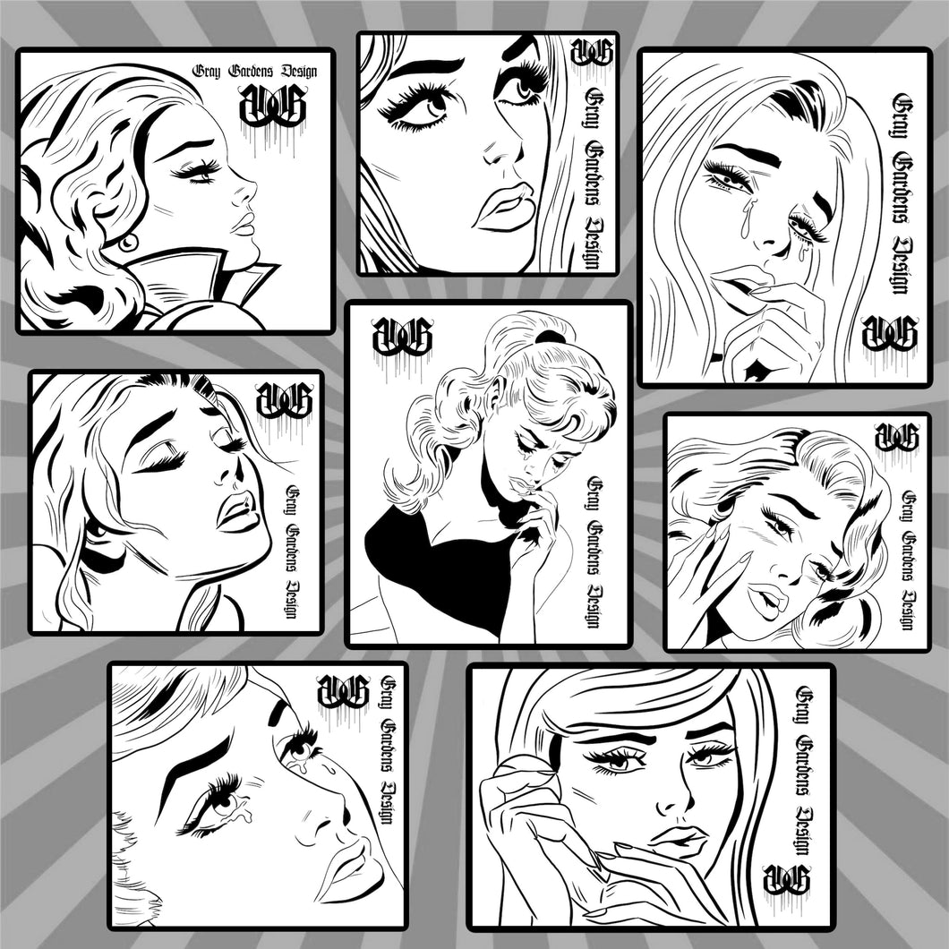 Bundle graffiti pop art faces stencils â gray gardens design