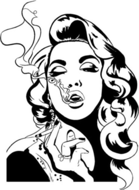 Vinyal wall decal for home decor marilyn monroe silhouette line art vector coloring pages drawing people