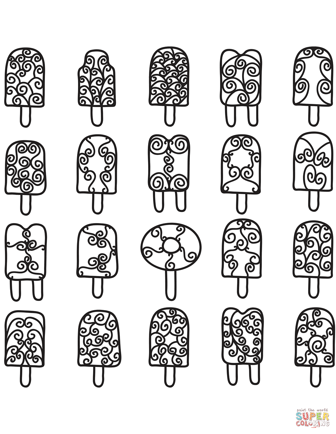 Pop art ice cream coloring page free printable coloring pages