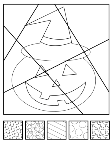 Fill jack o lantern with pop art patterns coloring page free printable coloring pages