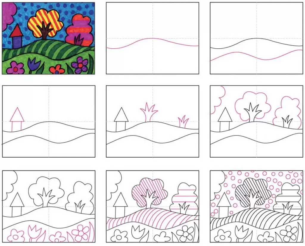 Easy pop art lesson tutorial and pop art coloring page