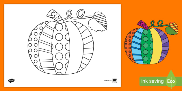 Pop art pumpkin colouring page teacher made