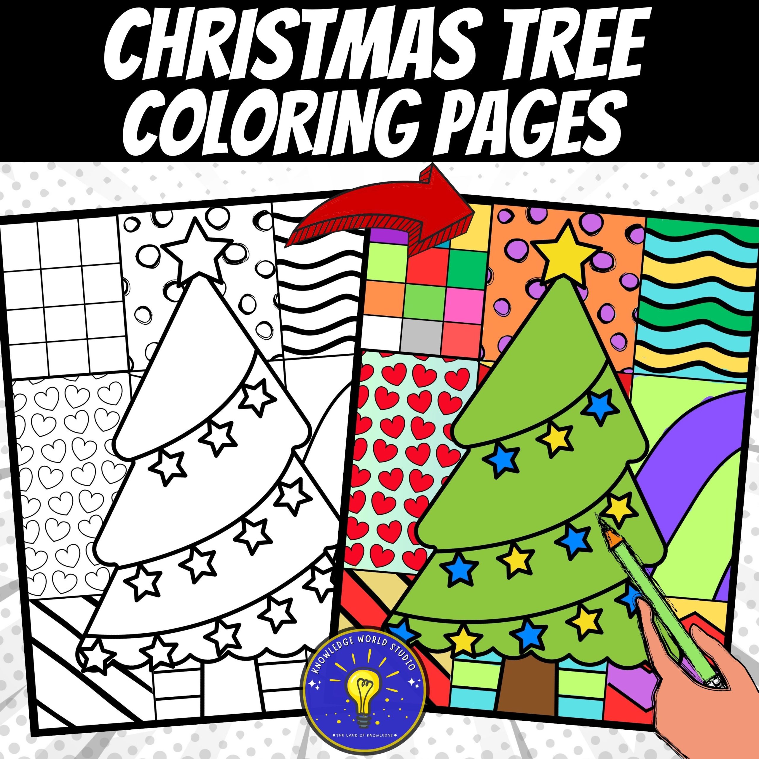 Christmas tree coloring pages pop art inspired christmas coloring sheets made by teachers