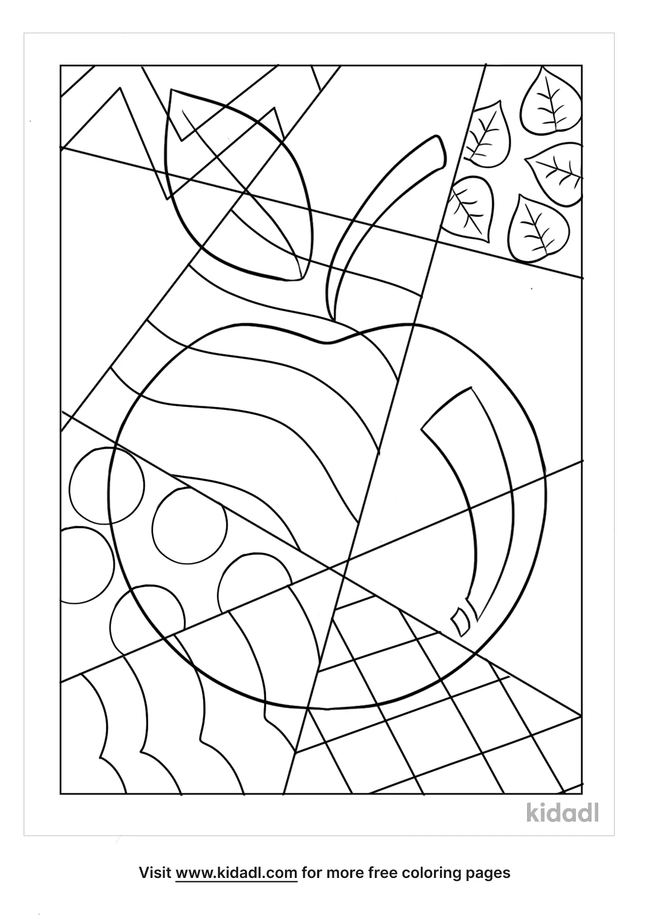 Free pop art apple coloring page coloring page printables