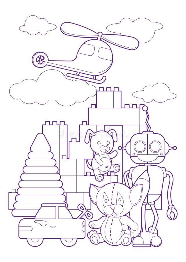 Toys coloring stock illustrations â toys coloring stock illustrations vectors clipart
