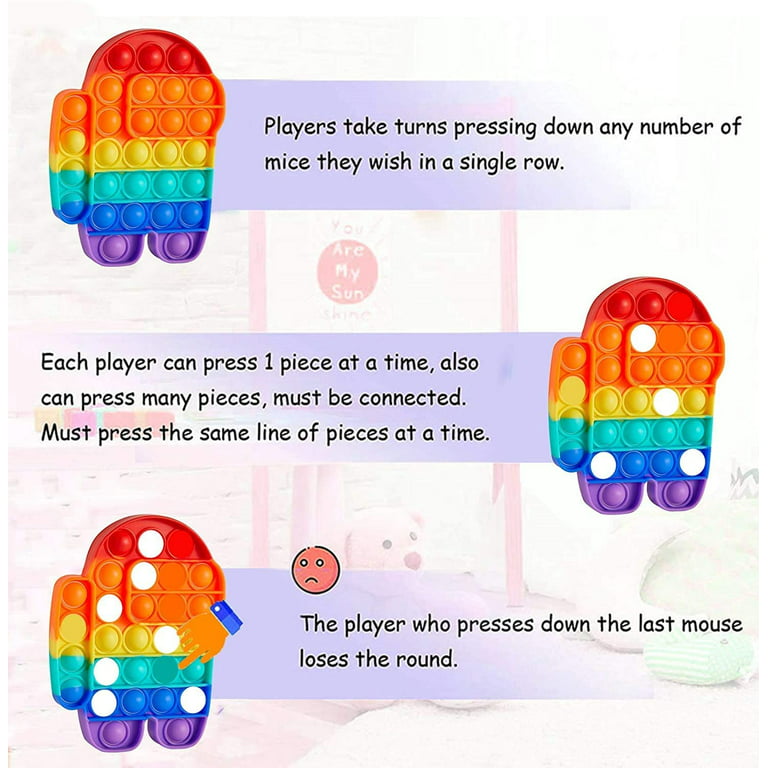 Amon rainbow pop it fidget sensory toy popper fidget toys push pop bubble special needs stress reliever silicone