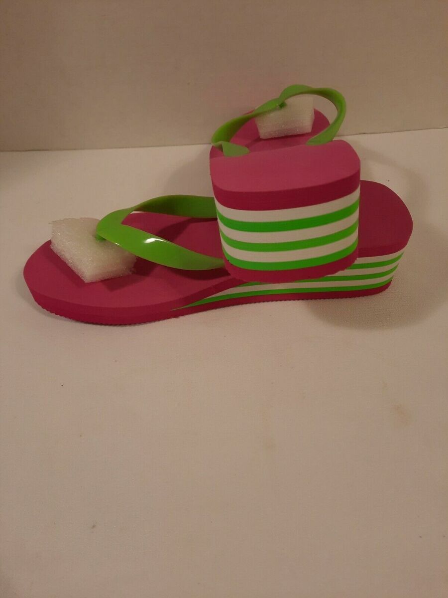 Color pop striped flip floptongs