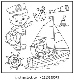 Yacht coloring page images stock photos d objects vectors