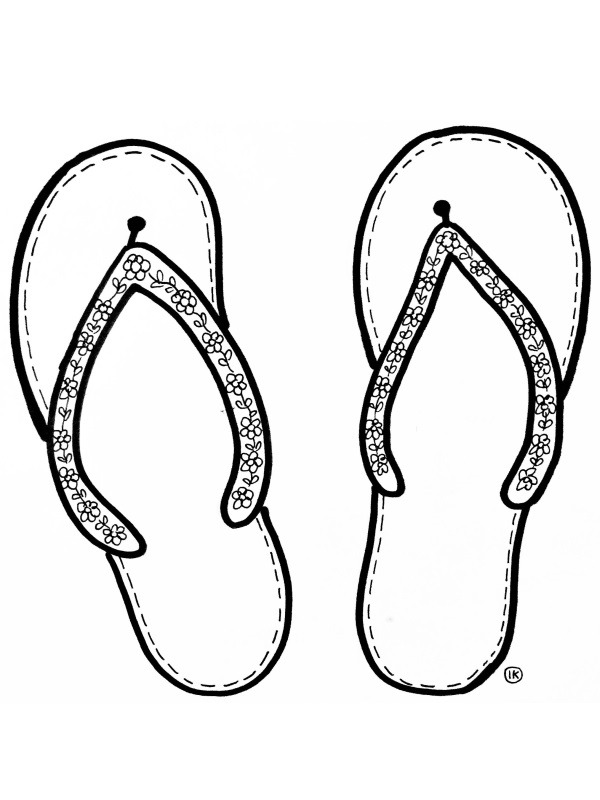 Flip flops coloring page