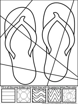 Free flip flop coloring pages great start of the year or summer activity art worksheets school art projects art handouts