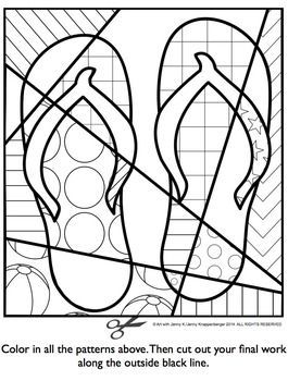 Flip flop color page kunstprojekt fãr kinder kunst fãr grundschãler artpop