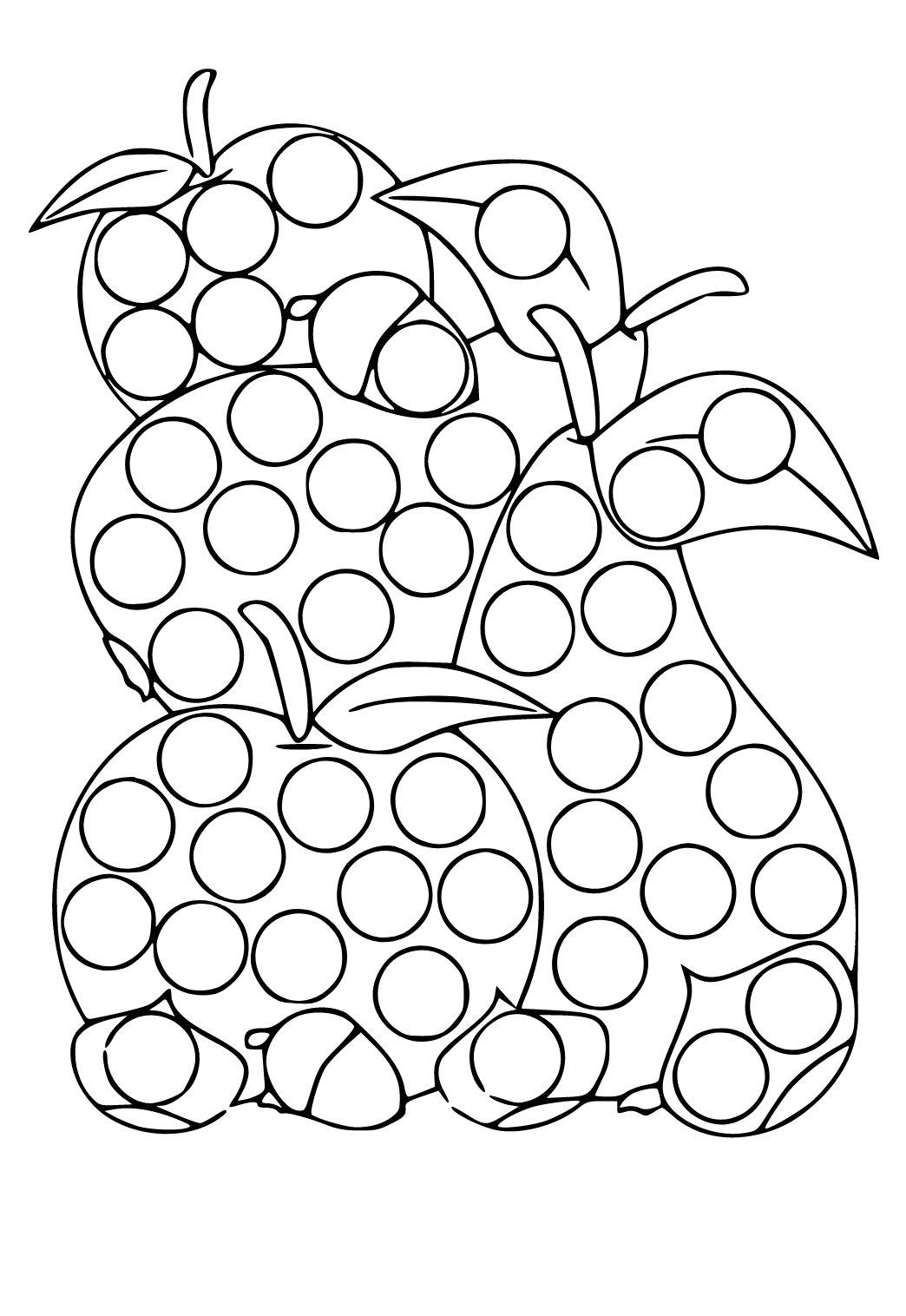 Free printable pop it fruits coloring page for adults and kids