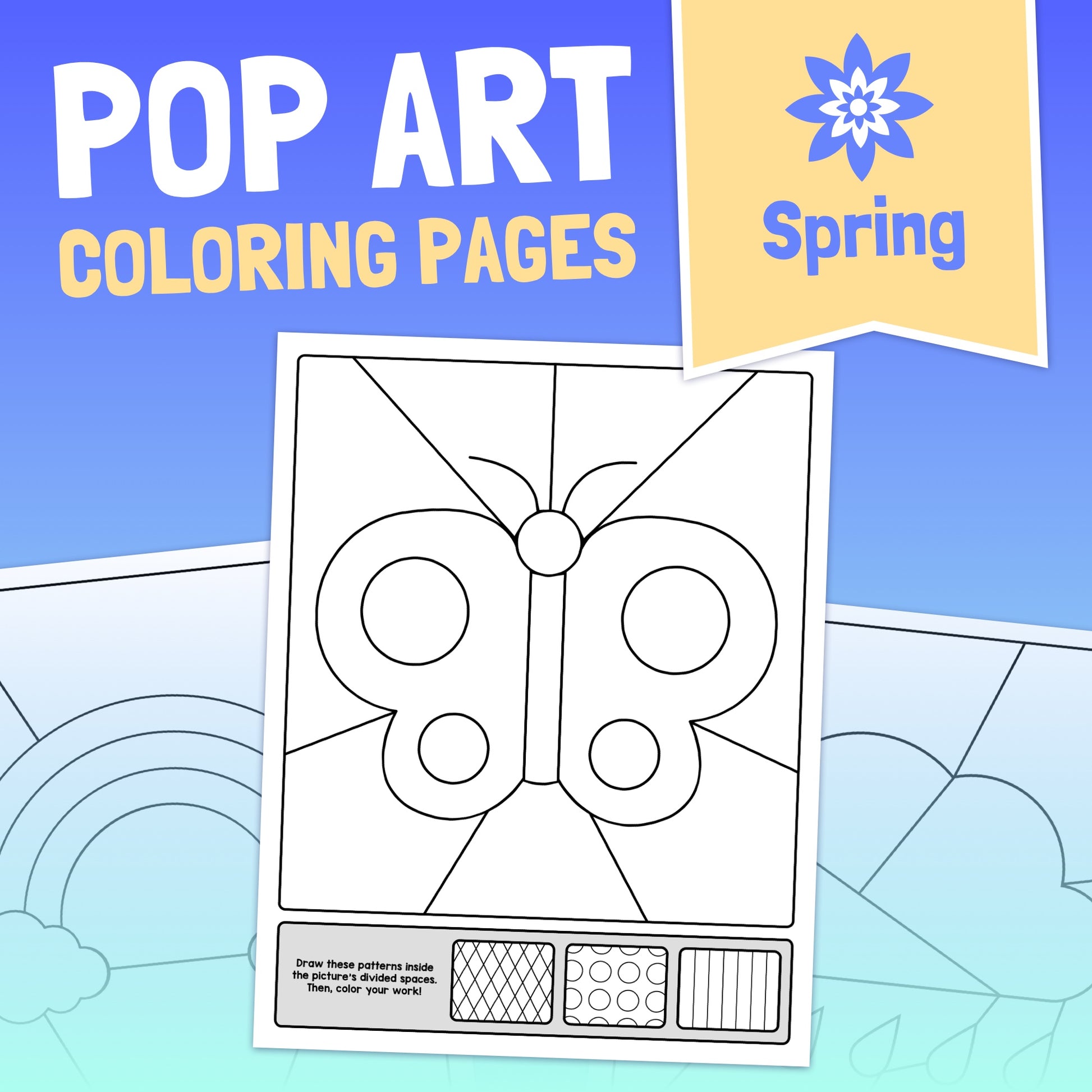 Spring pop art coloring sheets â that little robot