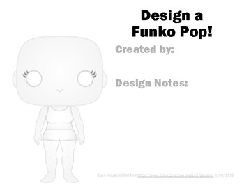 Design a funko pop doll coloring sheet by doodling in the library