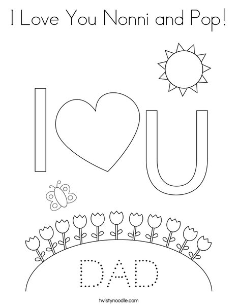 I love you nonni and pop coloring page