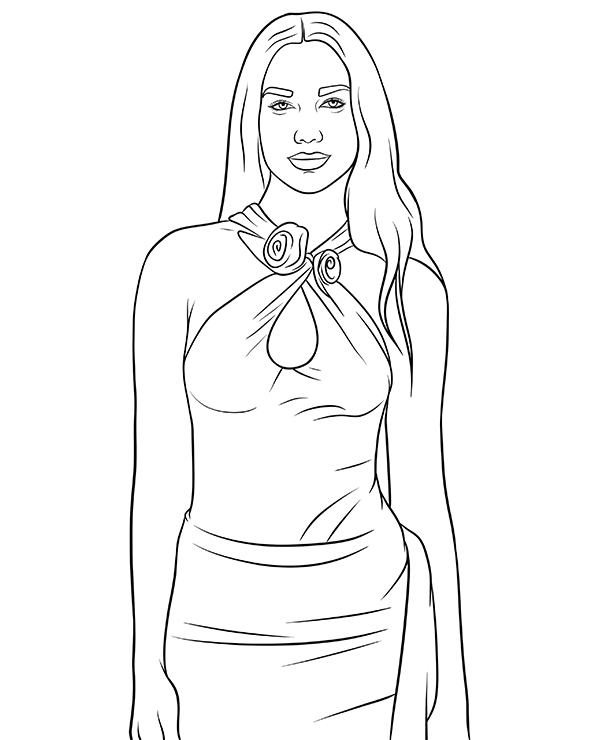 Pop star coloring page dua lipa