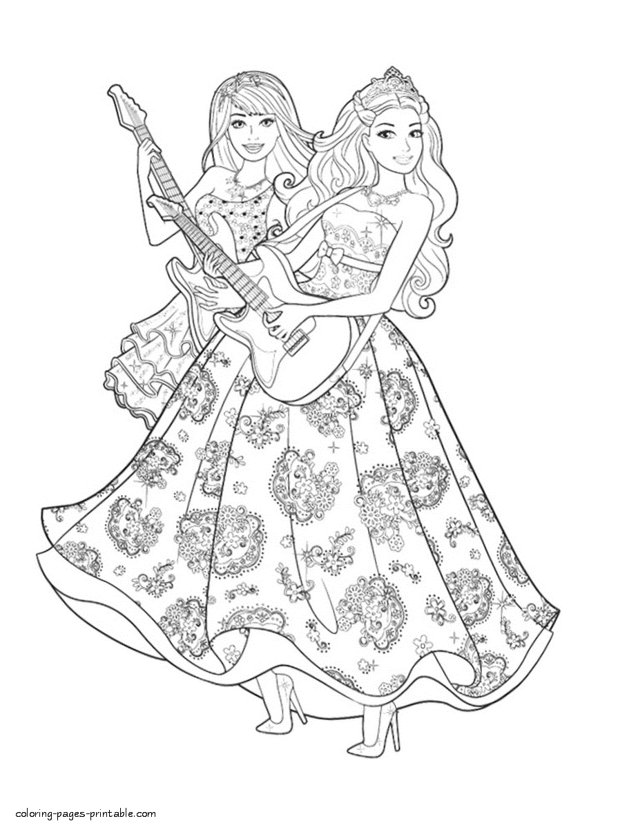 Barbie popstar coloring pages coloring