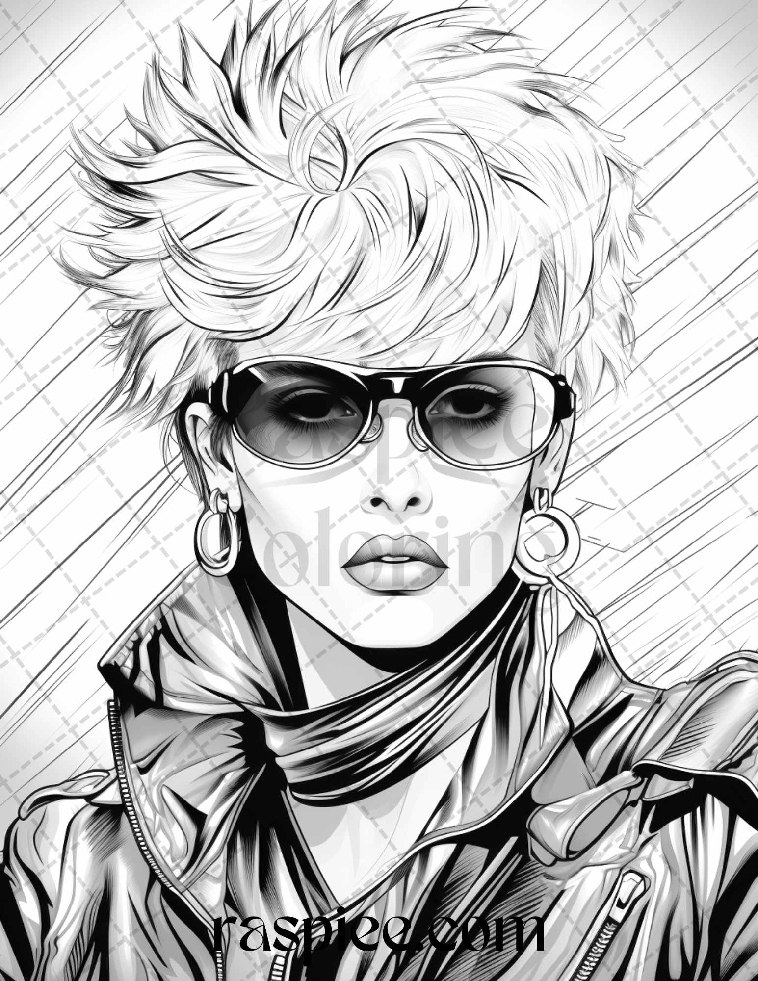 S new wave pop star grayscale coloring pages printable for adults â coloring