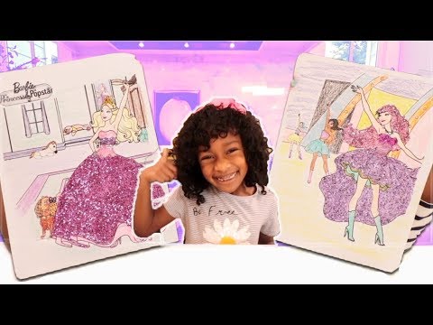 Barbie princess vs barbie pop star coloring pages for kids