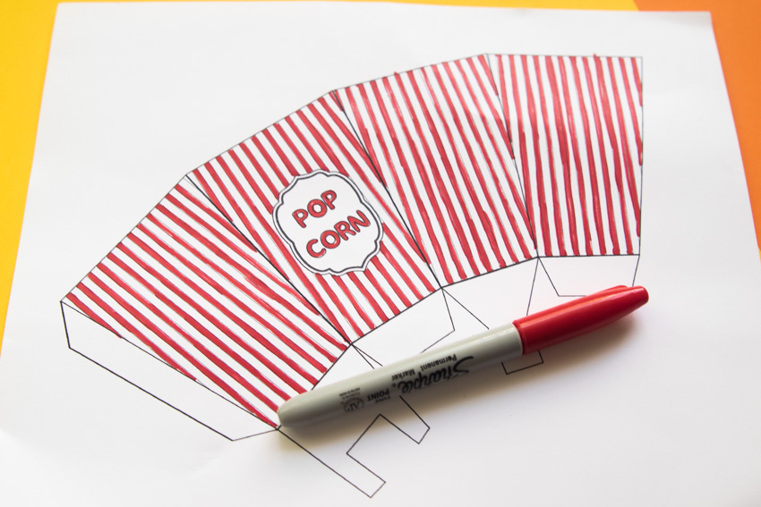 Diy movie popcorn box free printable