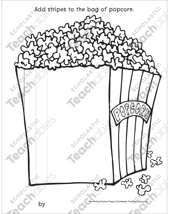 Straight lines on a popcorn bag pre