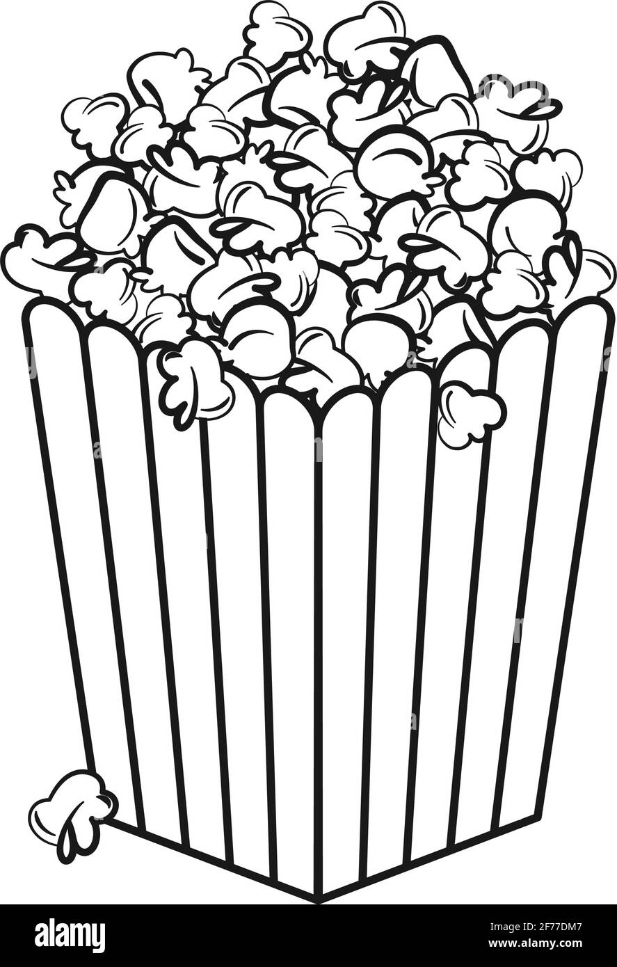 Popcorn in bucket black and white stock photos images