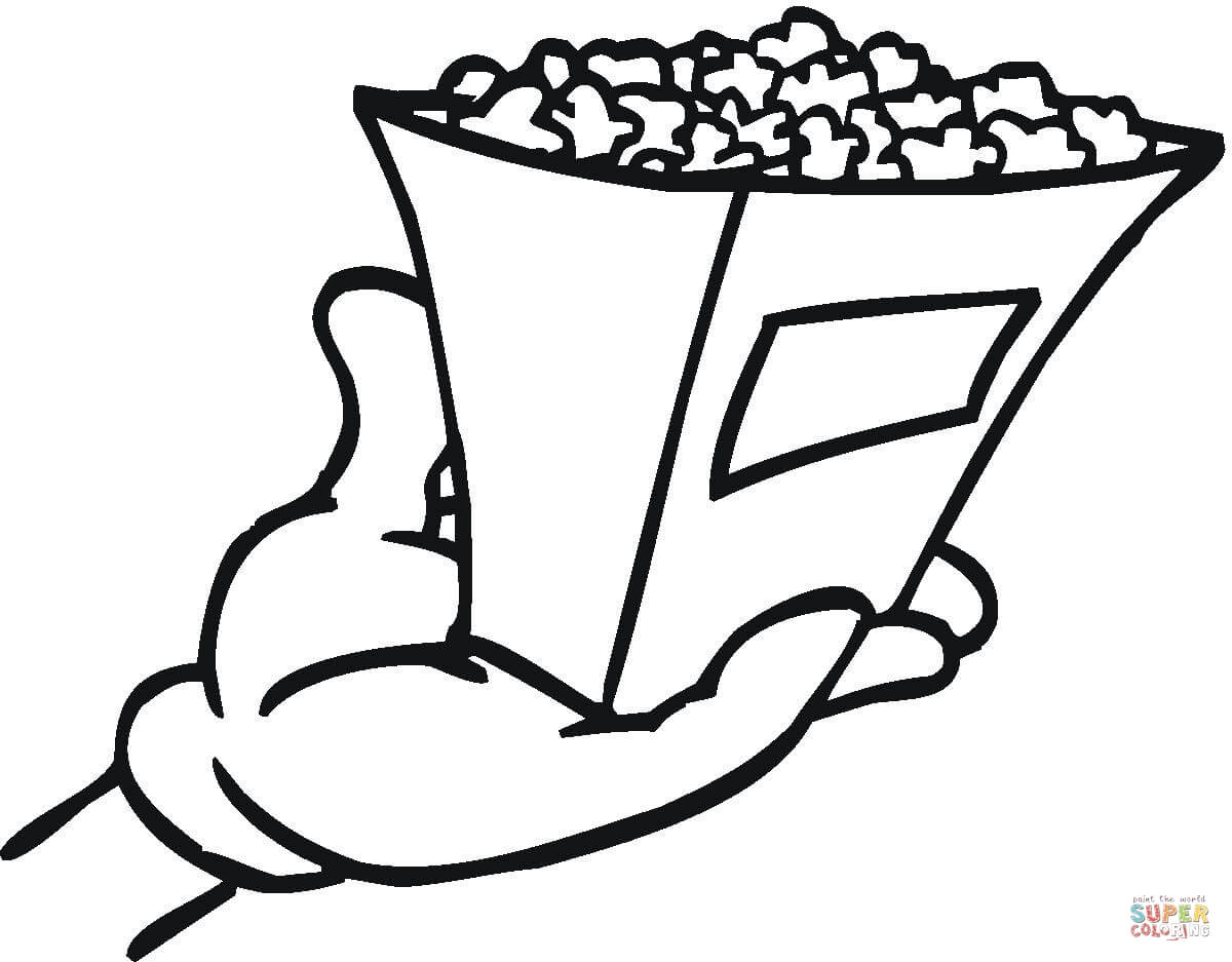 Popcorn coloring page free printable coloring pages