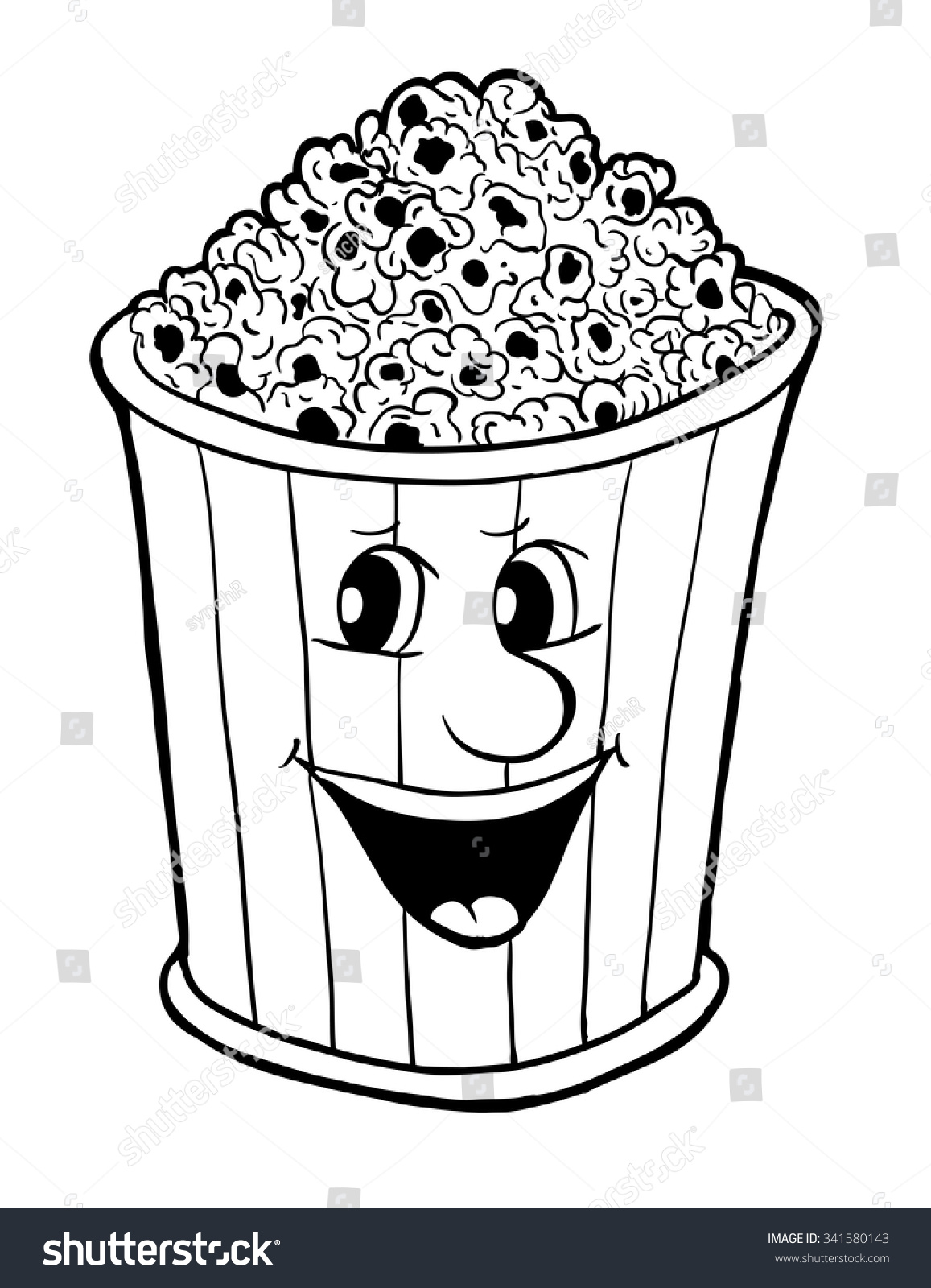 Bucket popcorn vector illustration coloring book stock vector royalty free