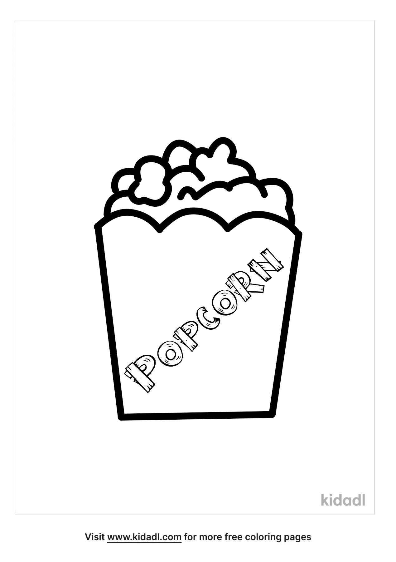 Free popcorn bucket coloring page coloring page printables