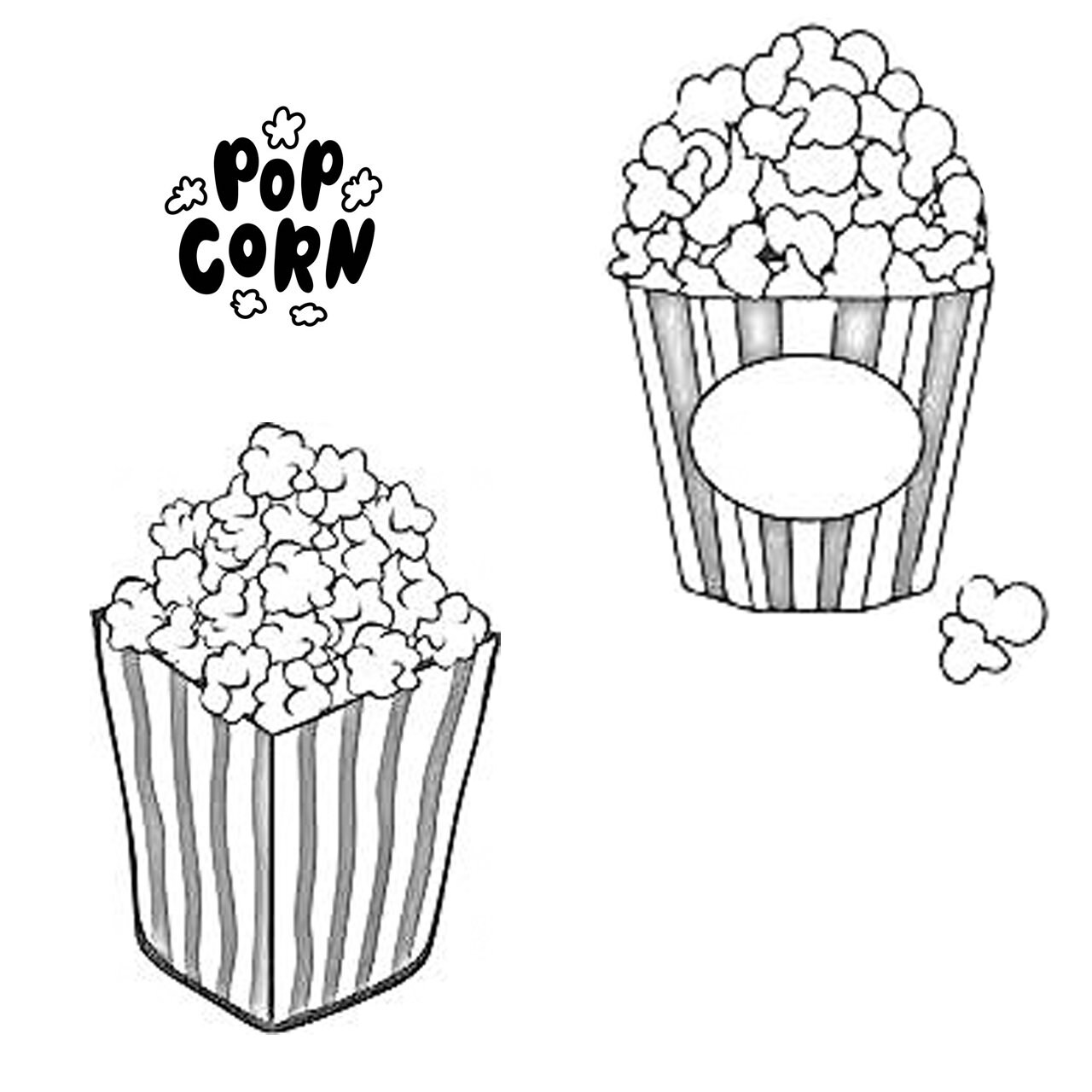 Popcorn coloring page popcorn black and white coloring page