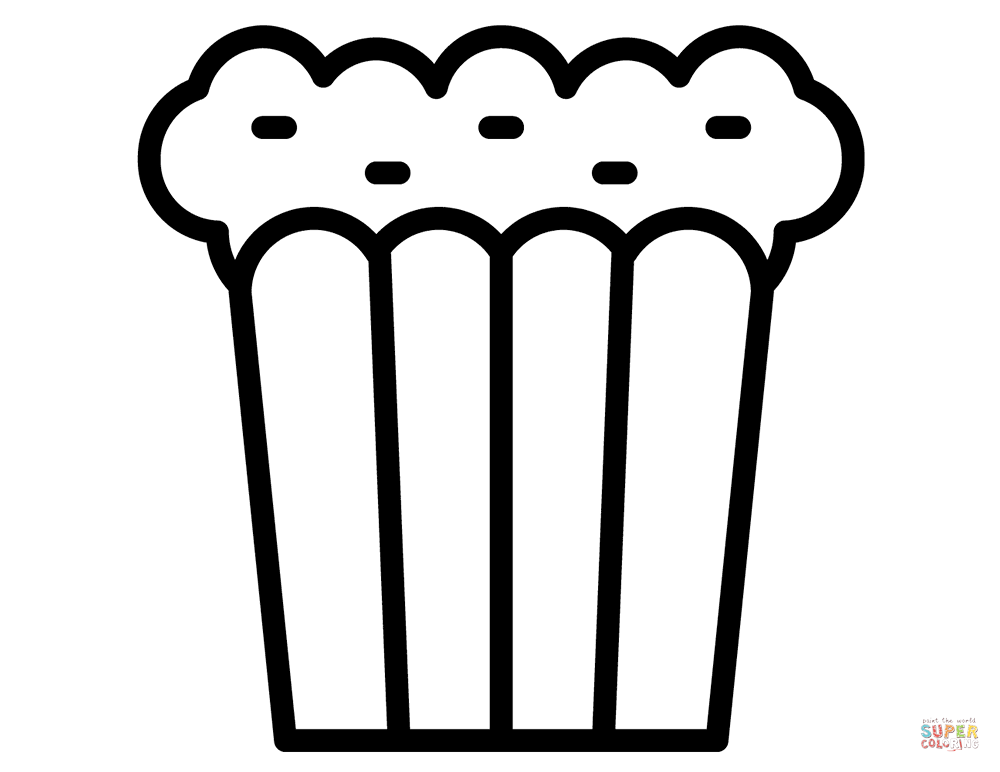 Popcorn coloring page free printable coloring pages