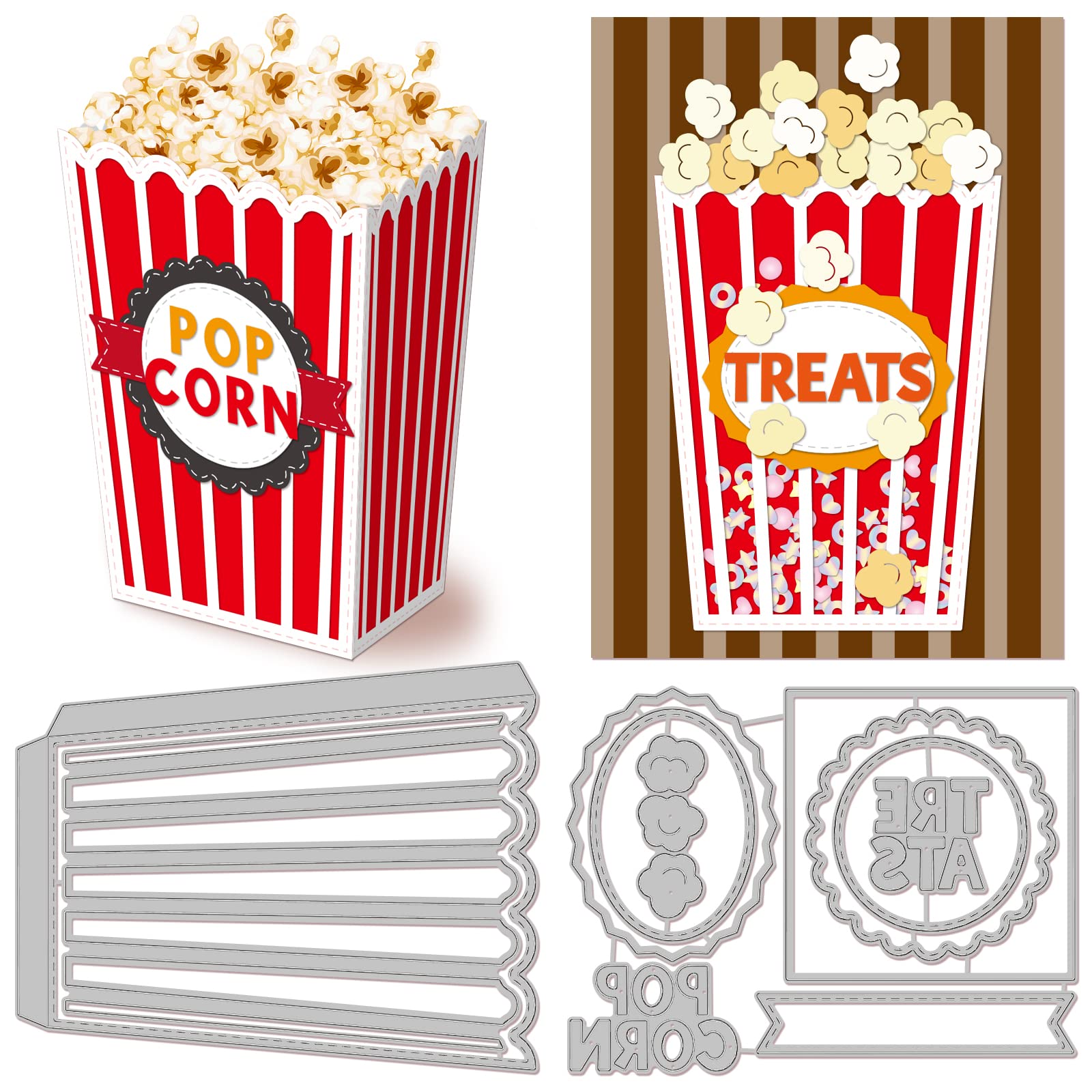 Benecreat pcs d popcorn case pattern carbon steel cutting stencils styles metal cutting dies for diy scrapbooking photo album decorative embossing paper card