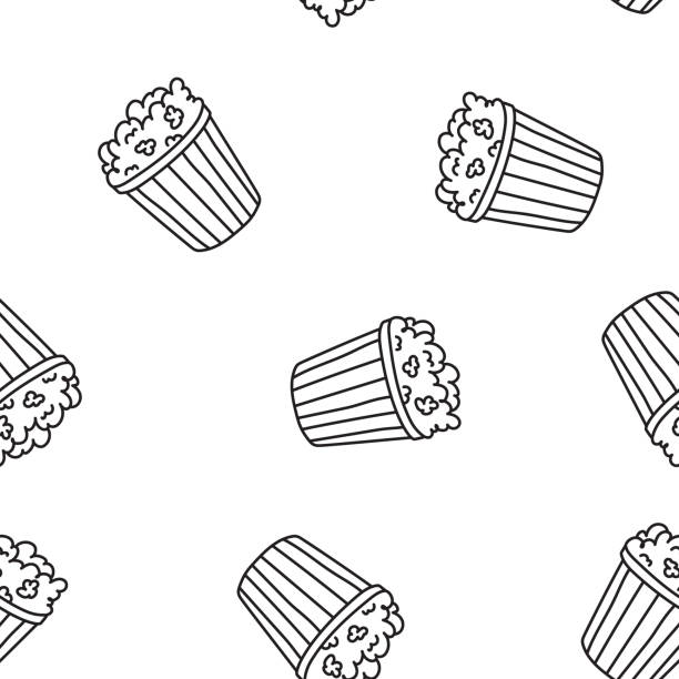 Pop corn pattern stock illustrations royalty
