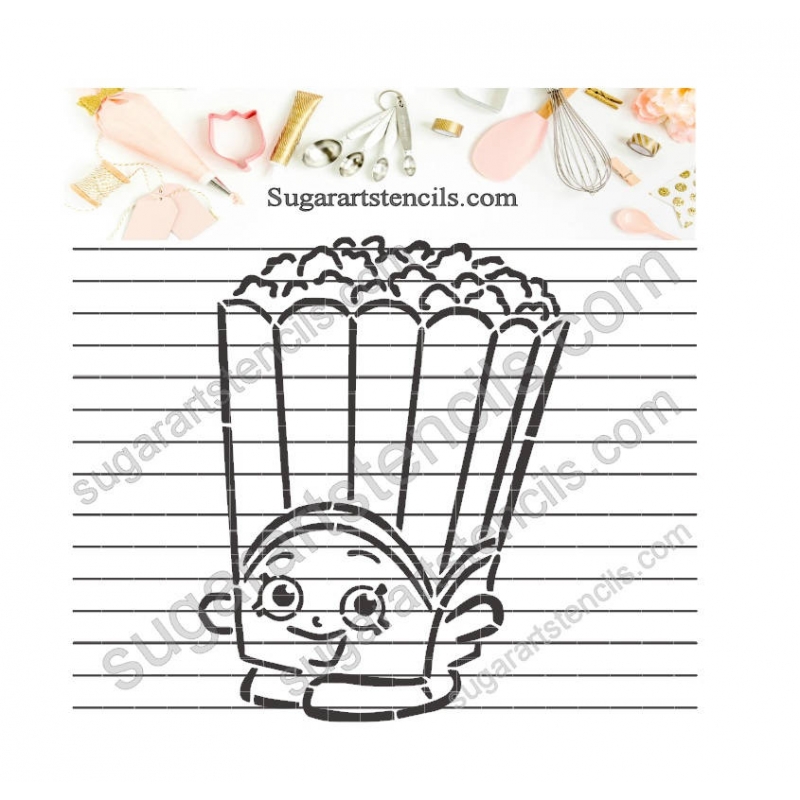 Pyo shopkins poppy corn cookie stencil nb