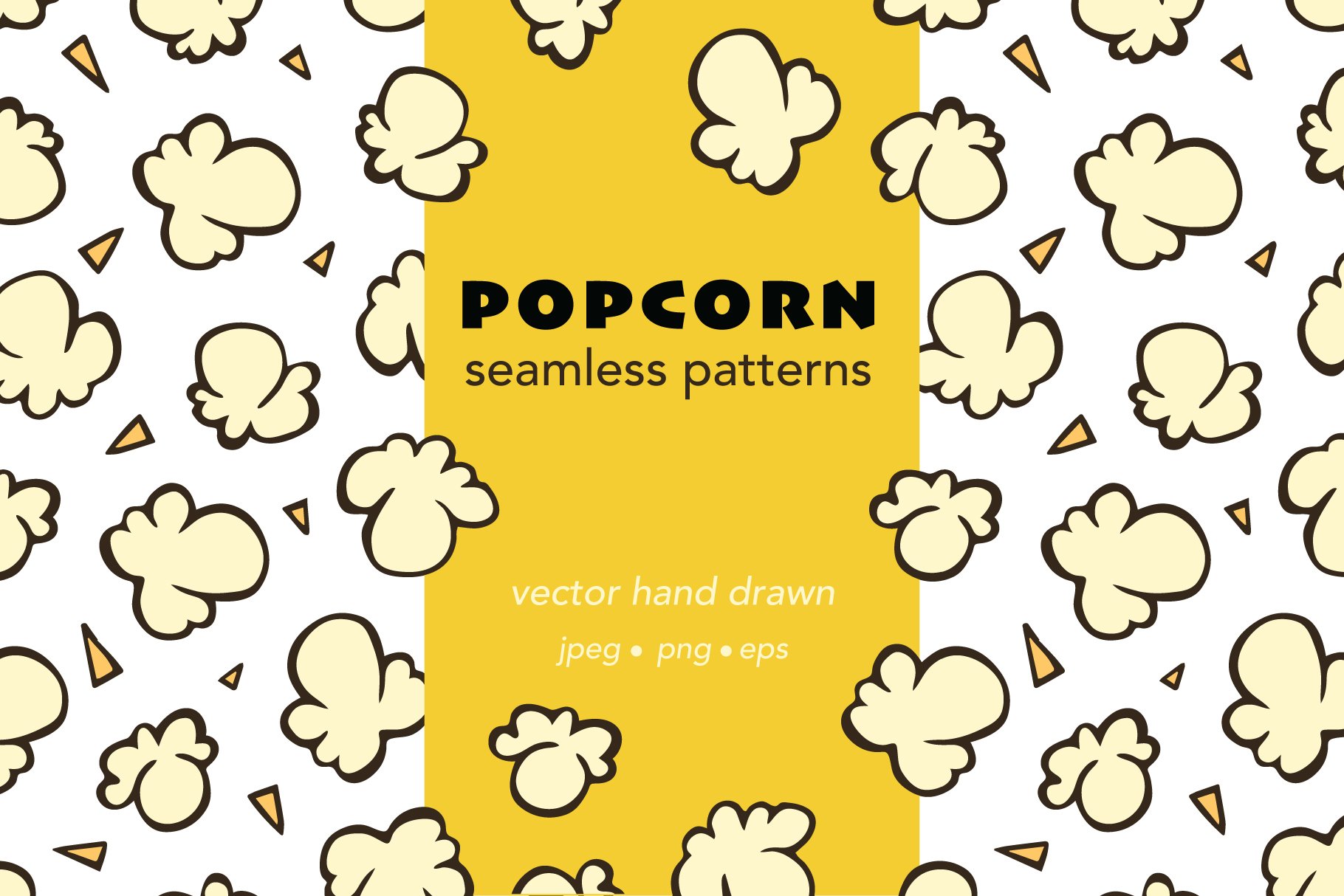 Popcorn seamless vector patterns